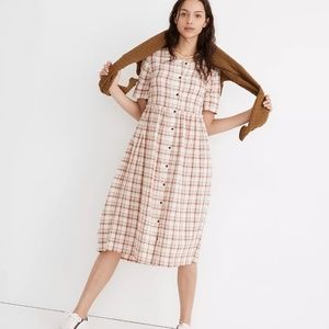 Madewell Plaid Pocket Midi Shirtdress